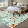 thumbnail image 4 of Cartoon Animals Large Area Rugs 6x9 ft Cute Foxes Rabbits Bears Flower Leaf Washable Rug Non Slip Indoor Carpet Absorbent Floor Mat for Living Room Bedroom Dining Room, 4 of 9