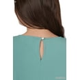 thumbnail image 5 of Zenana Women & Plus Slim Fit Round Neck Sleeveless Front Neck Pleated Blouse Tops w/Keyhole Back, 5 of 5