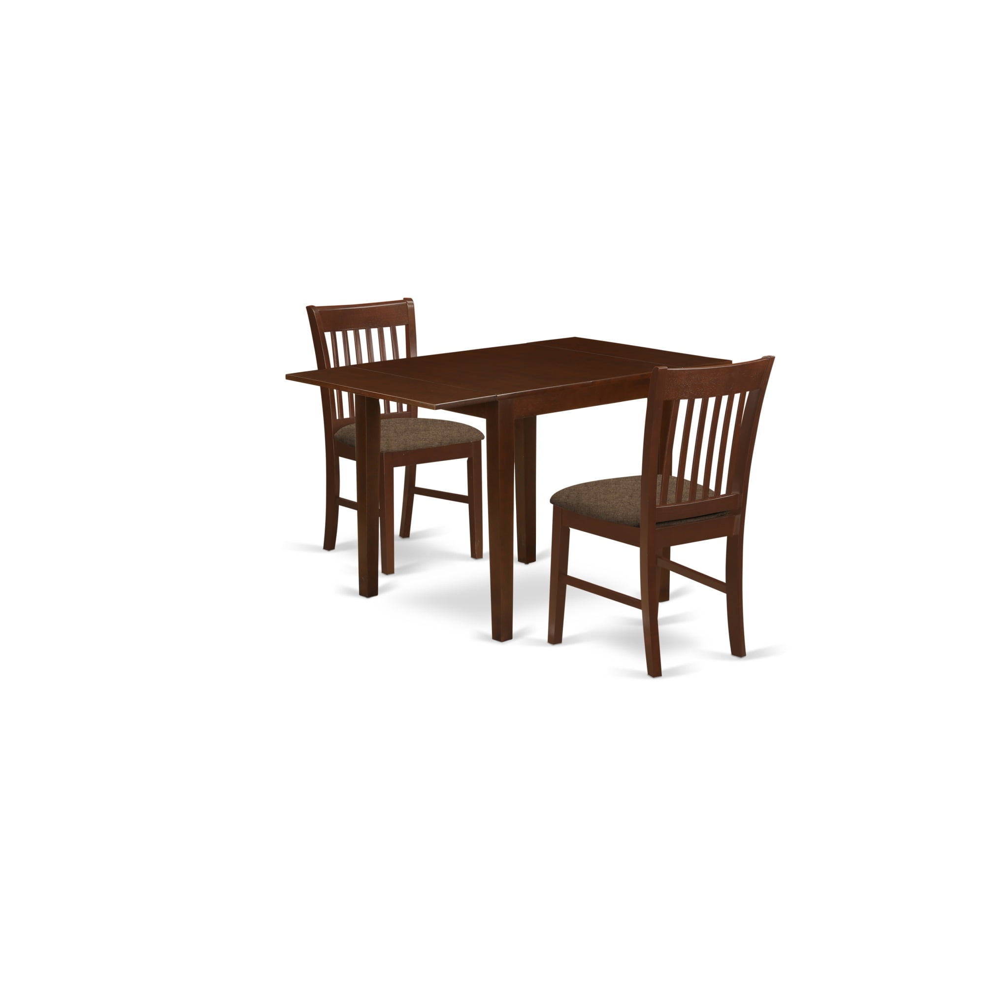 East West Furniture NDNO3 MAH C 3 Piece Dining Table Set Contains A