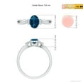 thumbnail image 4 of ANGARA Natural London Blue Topaz Ring with Diamonds in 925 Sterling Silver for Women (Size-7x5mm) | November Birthstone, Anniversary, Jewelry Gift for Women | Natural London Blue Topaz Ring, 4 of 9
