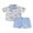 Blue, variant on Baby Toddler Boy Outfits Easter Clothes Rabbit Short Sleeve Button Down Shirt  Shorts Summer 2Pcs