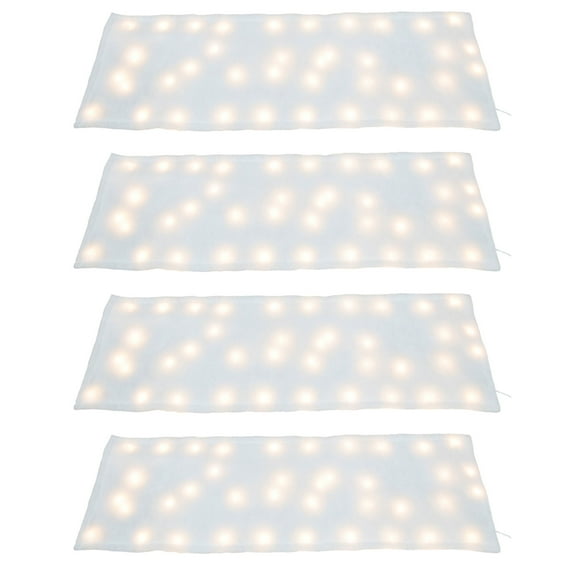 ProductWorks 4 Pack Pre-Lit Snow Cover Blanket Holiday Decor, 48" x 15"