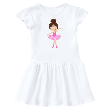 

Inktastic Little Ballerina Brown Hair Pink Tutu Dress Gift Baby Girl Dress