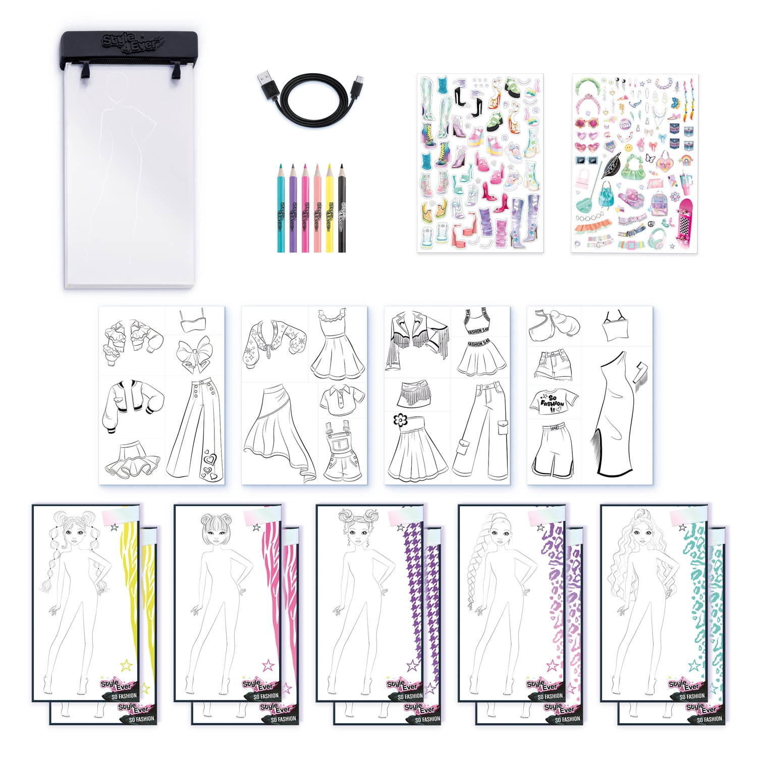 アート・デザイン・音楽 Drawing Fashion Canal Toys - Style 4 Ever Fashion Designer Light Pad Drawing Set