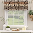 thumbnail image 2 of Brown Beige Curtain Valances for Windows, Kitchen Valance Window Treatments Panel 2 Pack, Rustic Farmhouse Dog Paw Vintage Rod Pocket Short Curtains for Bathroom Bedroom 54 x 18 Inch, 2 of 8