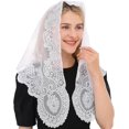 thumbnail image 3 of Triangular Mantilla Lace Head Covering Mass Catholic Church Veils, 3 of 7