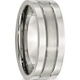 thumbnail image 4 of Stainless Steel Polished With Satin Center 8mm Grooved Band (Size 6.5) Made In China sr31-6.5, 4 of 5