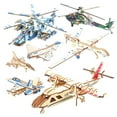 thumbnail image 1 of Flmtop Wooden Aircraft Plane Model DIY Self Assembly Jigsaw Puzzle Kids Educational Toy, 1 of 8
