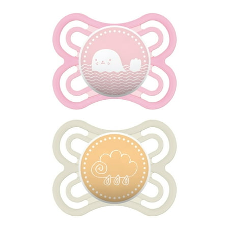 MAM Perfect Pacifier, 0-6 Months, Girl, 2 Pack