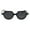 All Black, variant on Vintage Retro Hippie Round Thin Plastic Horn Pimp Sunglasses Black Pink Pink