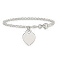 thumbnail image 3 of Sterling Silver Bracelet Childrens 12 mm 6 in Engraveable Heart Childs, 3 of 7