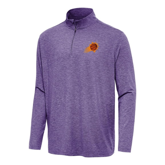 Men's Antigua  Heather Purple Phoenix Suns Hunk Quarter-Zip Top