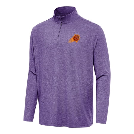 Men s Antigua Heather Purple Phoenix Suns Hunk Quarter-Zip Top
