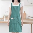 thumbnail image 3 of Hadanceo Cooking Apron Stripe Printing Front Pocket Sleeveless Kitchen Women Doing Housework Clothes Protector Apron, 3 of 8