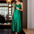 thumbnail image 2 of Diufon Cocktail Dresses for Women Summer V Neck Sleeveless Maxi Dress Solid Color Tight Dress, 2 of 3
