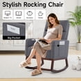thumbnail image 5 of AUNEKIV Rocking Chair Nursery, Upholstered Accent Rockers, Nursing Glider Chairs for Bedroom, Grey, 5 of 7