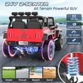 thumbnail image 4 of VIBESPARK 24V 2-Seater XL Ride on Toys with Remote Control for Toddlers, 7AH Battery Powered Ride on Electric Truck Car for Kids w/ Bluetooth, FM Radio, Colored Lights, MP3, Spring Suspension, Red, 4 of 7