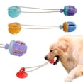 thumbnail image 2 of Dog Chew Toys for Aggressive Chewers Strong Teeth Dog Puzzle Treat Food Dispensing Ball Toys(Yellow+Blue), 2 of 7