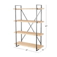 thumbnail image 4 of DecMode 47" x 67" Brown Wood 4-Tier Shelving Unit, 1-Piece, 4 of 14
