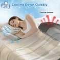thumbnail image 3 of Modern Brown Beige Cooling Blanket, Lightweight Breathable Summer Throw Blanket with Double Sided Cold Effect, Grey White Color Blocks Picnic Beach Blankets Bed Sheet for Hot Sleepers 50"x60", 3 of 8