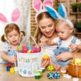 thumbnail image 3 of Easter Basket Holiday Rabbit Bunny Printed Canvas Gift Carry Candy Bag, 3 of 4
