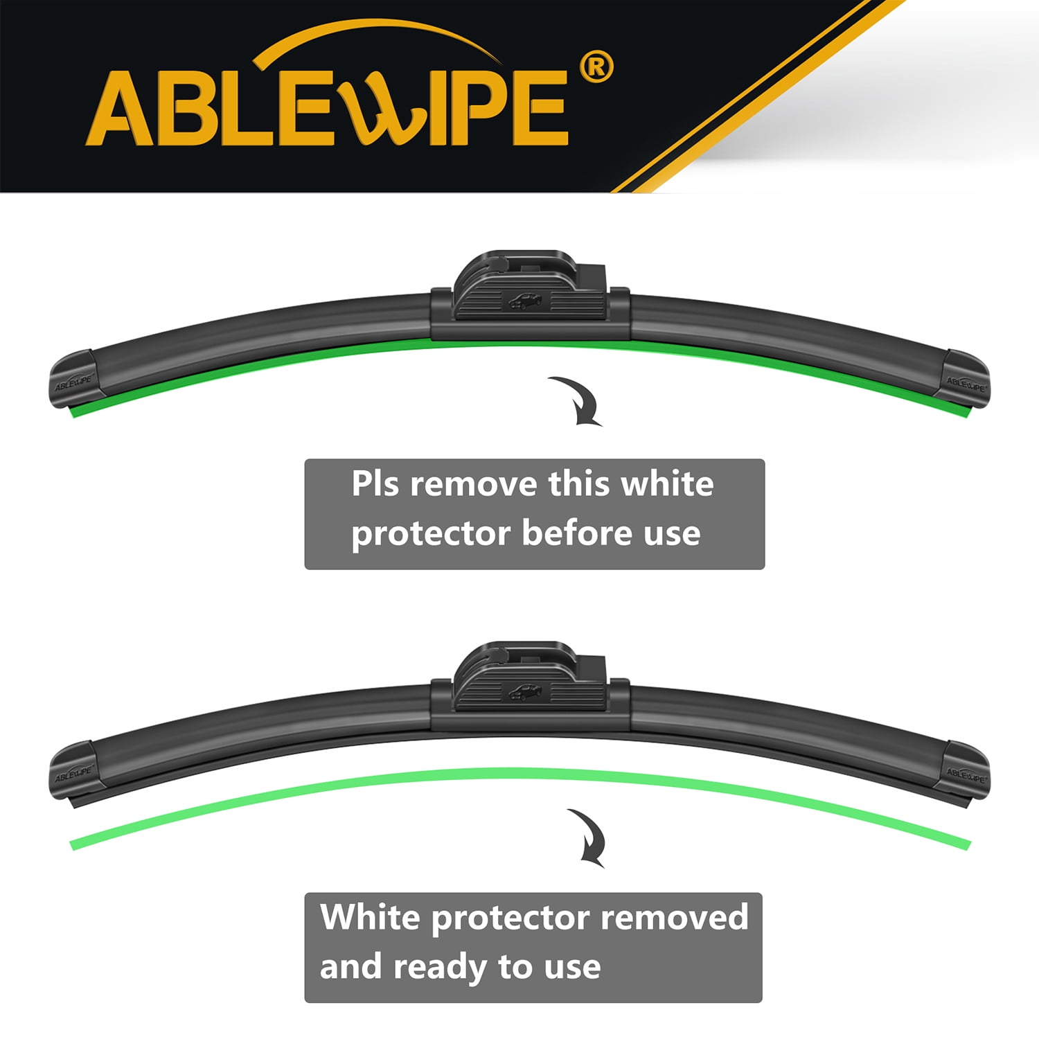 ABLEWIPE 4PCS Front and Rear Wiper Blades and Rear Wiper Arm Fit For Toyota Venza 2021-2024, Set of 4, Y25J4Q4G