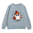 thumbnail image 4 of YDFCWXW Toddler Baby Sweatshirt Boy Girl Crewneck Pullover Sweater Long Sleeve Shirt Clothes (Grey, 3-4 Years), 4 of 4