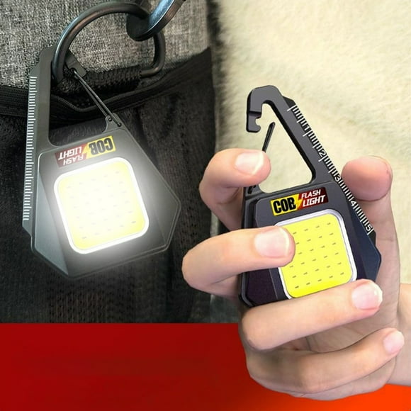 Meitianfacai Strong Keychain COB Multifunction Flashlight Portable Mini LED Portable Carry Camping Super Bright Work Light, black