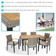 thumbnail image 3 of Sunnydaze Carlow 7-Piece Resin Wicker Patio Dining Set with Cushions, Black/Gray, 3 of 8