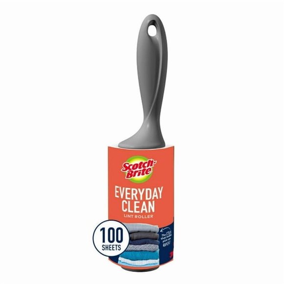 Scotch-Brite™ Everyday Clean Lint Roller 836RS-100, 4.0 in x 53.9 ft (10.1 cm x 16.4 m), 6/1, Scotch-Brite™ Lint Roller 836RS-100