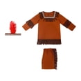 thumbnail image 2 of Disfraz de India para niños con diadema de plumas, ropa de escenario, disfraz de americano , L Size for Boy Talla L para niño, 2 of 8