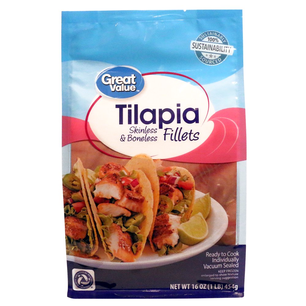 Great Value Tilapia Skinless & Boneless Fillets, 1 lb
