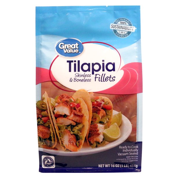 Great Value Tilapia Skinless & Boneless Fillets, 1 lb