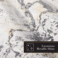 thumbnail image 6 of TOWN & COUNTRY LUXE Opaline Bold Marble Runner Area Rug with Glam Metallic Ribbed Texture Pile, Charcoal Grey, 1'9"x7'2", 6 of 8