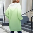 thumbnail image 5 of Hoodies Jackets for Women Long Sleeve Drawstring Double Zip Print Long Cardigan Casual Loose Sweatshirts with Pockets (L, Green-Gradient), 5 of 5