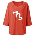 thumbnail image 4 of Aloohaidyvio Tops,Womens Tops Fashion Printed V- Neck Three Quarter Sleeve T-Shirt, 4 of 5