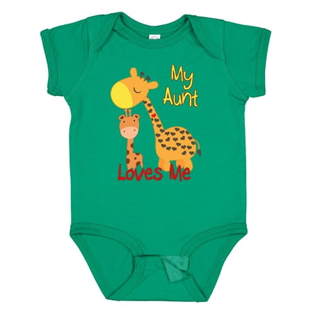 

Inktastic My Aunt Loves Me Giraffe Gift Baby Boy or Baby Girl Bodysuit
