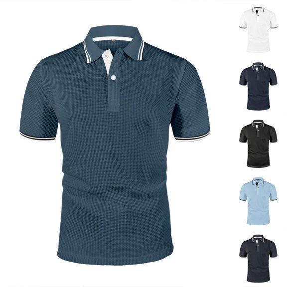 Trgacdwlo Summer Polo Shirts for Men Mesh Ice Silk Quick Dry Mens Short Sleeve Shirt Collared Textured Mens Golf Polo Shirts Gray XXXL