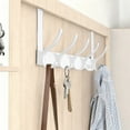 thumbnail image 4 of Cinvoph Over The Door Hooks Folding Door Hanger 10 Coat Hook Clothes Rack Sturdy Stainless steel Hook for Bathroom, Bedroom，Kitchen, White, 4 of 6