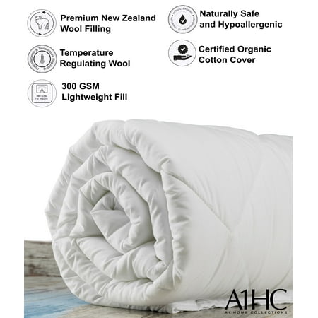 Mid Weight All Season 100 New Zealand Wool Fill Duvet Insert 300