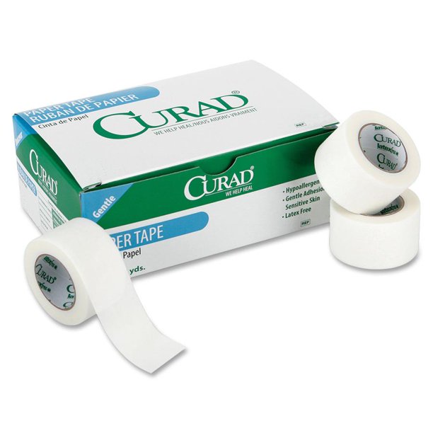 Curad, MIINON270001, Paper Adhesive Tape, 1" x 10 yds,12 / Box, White