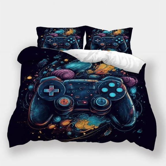 Home Bedclothes Game Pad Printed Bedspreads Teen Adult High Quality Duvet Cover Set,Full (80"x90")