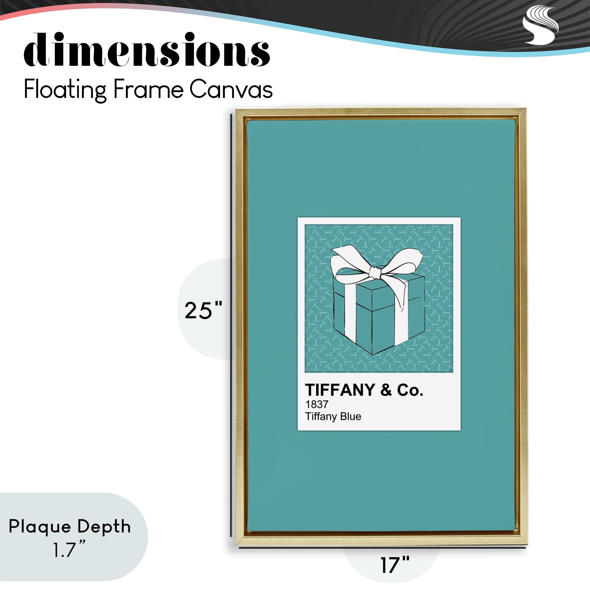Stupell Industries Classic Blue Jewelry Box Gold Framed Floater Canvas Wall Art, design by Martina Pavlova