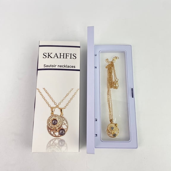 SKAHFIS Sautoir necklaces,Couples Magnetic Necklaces Sun and Moon Angel Hug Heart Pendant Friendship Matching Necklaces Set