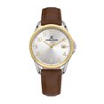 thumbnail image 2 of Daniel Klein 34mm Easy to Read Womens Watch, Classic Leather Strap, Big Numbers, Date Calendar - Two-Tone / Brown, 2 of 4