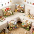 thumbnail image 5 of AZXY Easter Throw Pillow Covers 18x18 Set of 4, Bunny & Egg Decorative Pillowcases, Soft Flock Fabric Pillow Covers for Couch Sofa Living Room Bedroom Spring Easter Home Decor, 5 of 6