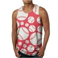 thumbnail image 1 of LSLJS Débardeurs de Baseball pour Hommes Été Décontracté Sans Manches T-Shirts Graphiques Amusants, 1 of 4