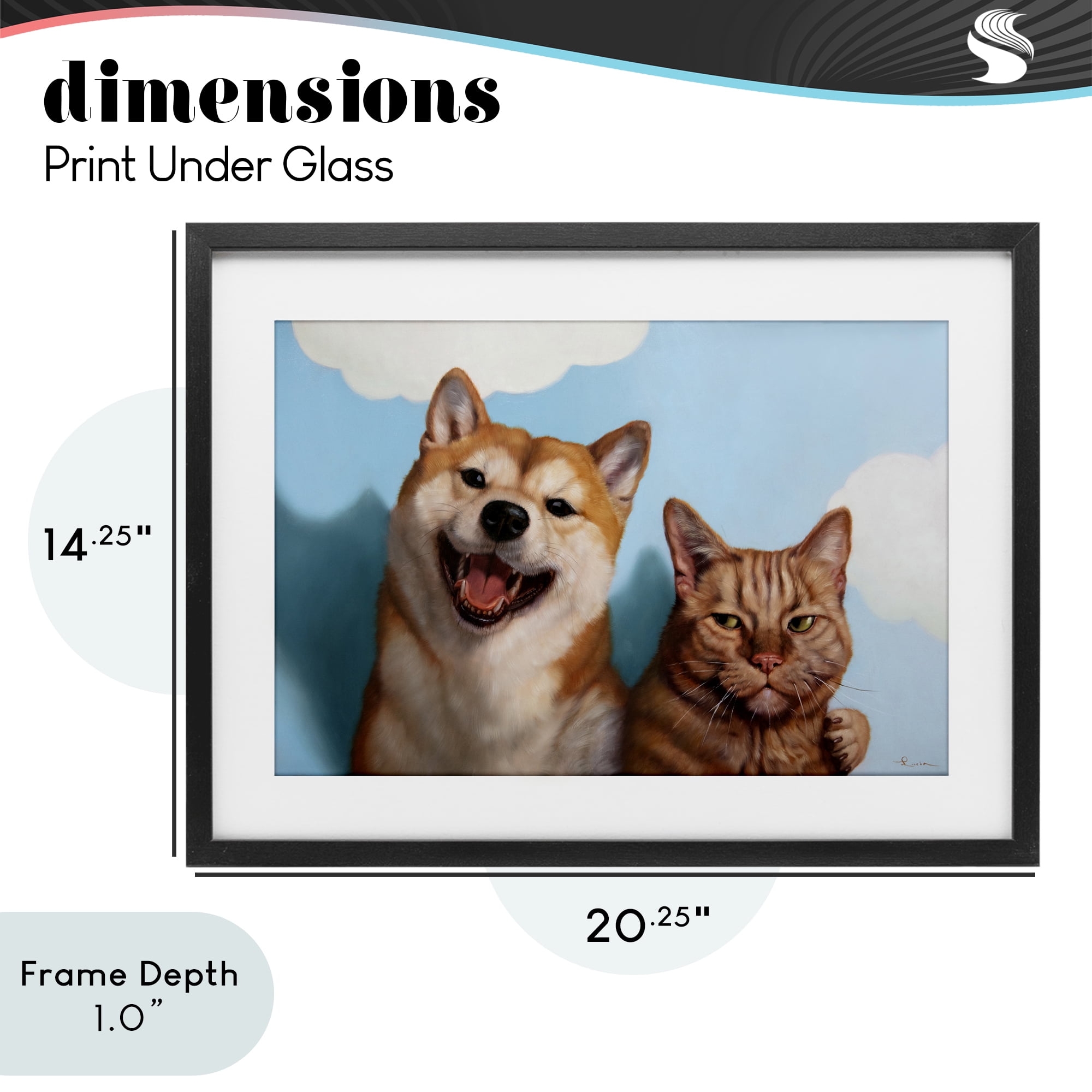 Stupell Industries Adopted Brother Dog & Cat Black Framed Print Under Glass, design by Lucia Heffernan