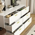 thumbnail image 4 of MONSLIPA Commode à 6 Tiroirs Larges et Accents Métalliques, Coffre de Rangement Moderne Blanc pour Couloir, Entrée Ou Chambre, 4 of 5