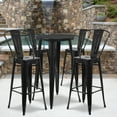 thumbnail image 2 of Flash Furniture Commercial Grade 24" Round Black Metal Indoor-Outdoor Bar Table Set with 4 Cafe Stools, 2 of 5